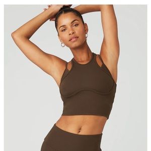 Alo Yoga Airlift Enchanted Ribbed Sports bra - Espresso - M